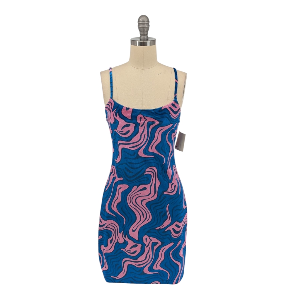 H&M Blue and Pink Mini Dress